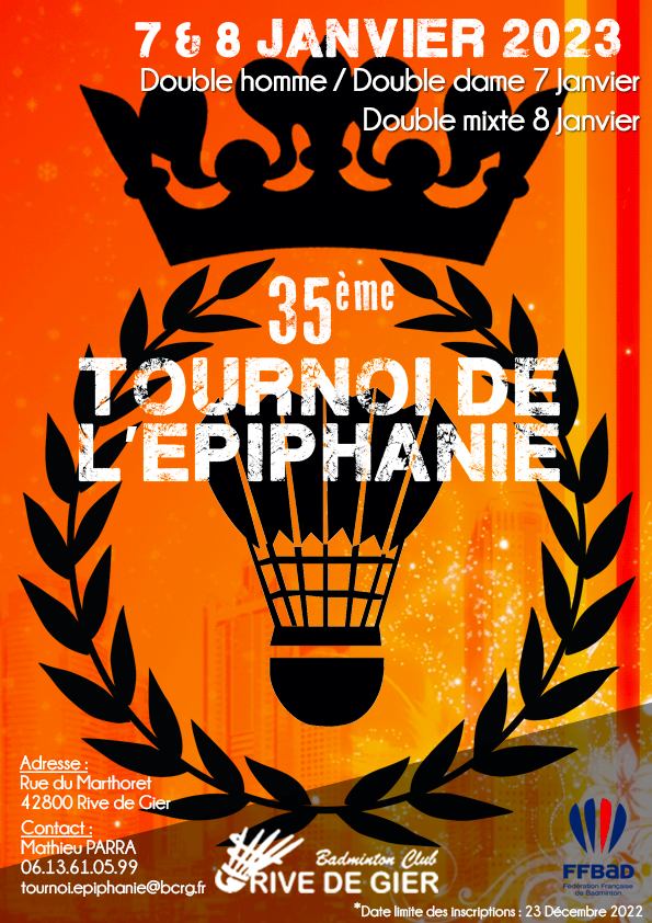 Tournoi – 7 & 8 janvier 2023 – 35ème Tournoi de l’Épiphanie