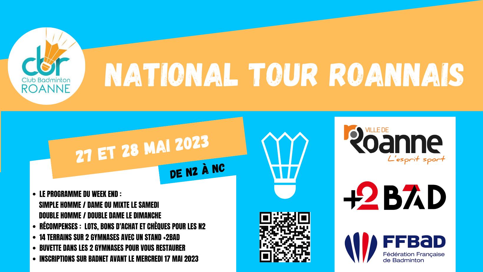 Tournoi – 27 & 28 Mai 2023 – National Tour Roannais